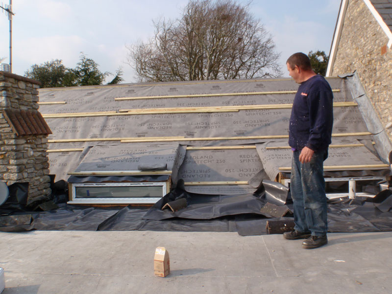 Fibreglass roof and reslate Weymouth Dorset - 02