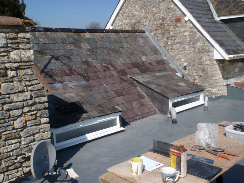 Fibreglass roof and reslate Weymouth Dorset - 13